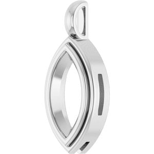 Continuum Sterling Silver 13x6.5 mm Marquise Charm/Pendant Mounting – image 4