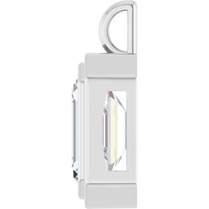 18K White Gold 16x12 mm Emerald Charm/Pendant Mounting – image 5