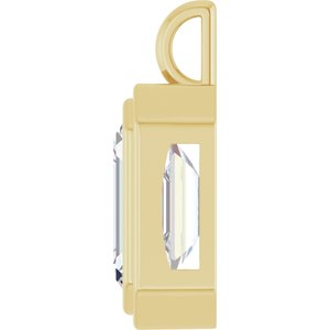 14K Yellow Gold 16x12 mm Emerald Charm/Pendant Mounting – image 5