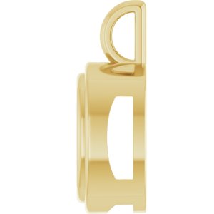 10K Yellow Gold 12x12 mm Cushion Charm/Pendant Mounting – image 6