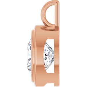 10K Rose Gold 12x12 mm Cushion Charm/Pendant Mounting – image 5