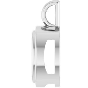 10K White Gold 12x12 mm Cushion Charm/Pendant Mounting – image 6