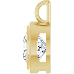 14K Yellow Gold 12x12 mm Cushion Charm/Pendant Mounting – image 5