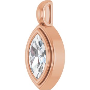 18K Rose Gold 9.5x5 mm Marquise Charm/Pendant Mounting – image 3