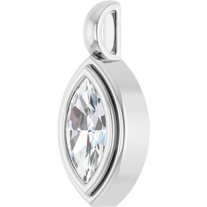 14K X1 White Gold 9.5x5 mm Marquise Charm/Pendant Mounting – image 3