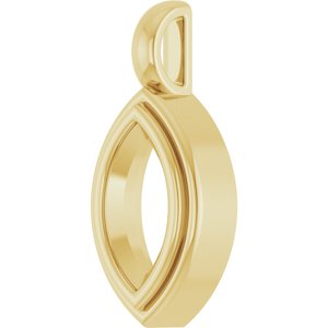 18K Yellow Gold 9.5x5 mm Marquise Charm/Pendant Mounting – image 4