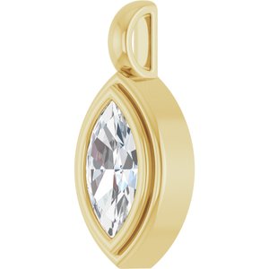 18K Yellow Gold 9.5x5 mm Marquise Charm/Pendant Mounting – image 3