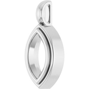 18K Palladium White Gold 9.5x5 mm Marquise Charm/Pendant Mounting – image 4