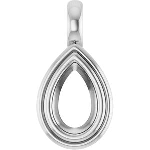 Platinum 8x5 mm Pear Charm/Pendant Mounting – image 2