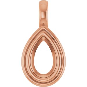10K Rose Gold 8x5 mm Pear Charm/Pendant Mounting – image 2