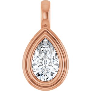 10K Rose Gold 8x5 mm Pear Charm/Pendant Mounting