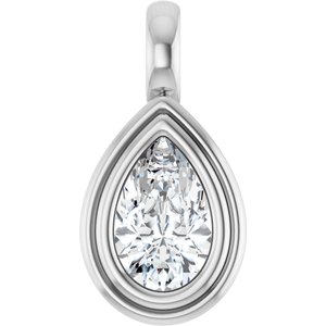 10K X1 White Gold 8x5 mm Pear Charm/Pendant Mounting