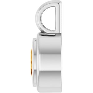 14K White Gold Natural Citrine Charm/Pendant – image 3