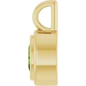 14K Yellow Gold Natural Peridot Charm/Pendant – image 3