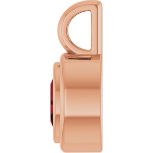 14K Rose Gold Natural Mozambique Garnet Charm/Pendant – image 3