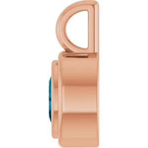 14K Rose Gold Natural London Blue Topaz Charm/Pendant – image 3