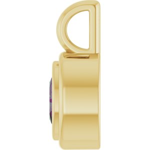 14K Yellow Gold Lab-Grown Alexandrite Charm/Pendant – image 3