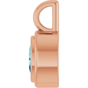 14K Rose Gold Natural Aquamarine Charm/Pendant – image 3