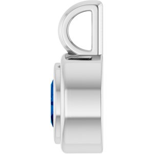 Sterling Silver Lab-Grown Blue Sapphire Charm/Pendant – image 3