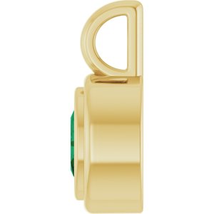 14K Yellow Gold Lab-Grown Emerald Charm/Pendant – image 3