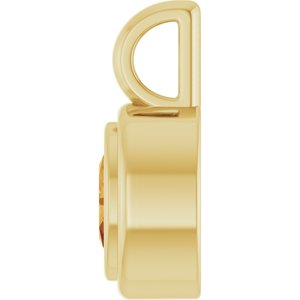 14K Yellow Gold Natural Citrine Charm/Pendant – image 3