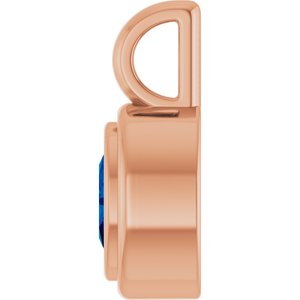 14K Rose Gold Lab-Grown Blue Sapphire Charm/Pendant – image 3