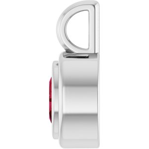 14K White Gold Lab-Grown Ruby Charm/Pendant – image 3