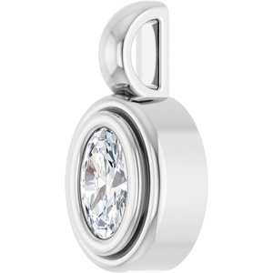 18K X1 White Gold 5x3 mm Oval Charm/Pendant Mounting – image 3