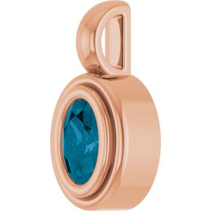 14K Rose Gold Natural London Blue Topaz Charm/Pendant – image 2