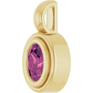 14K Yellow Gold Natural Pink Tourmaline Charm/Pendant – image 2