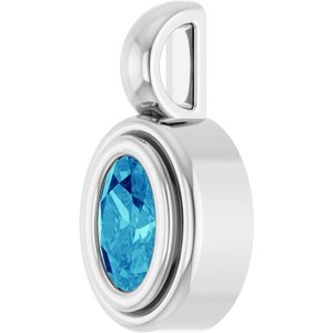 Sterling Silver Natural Blue Zircon Charm/Pendant – image 2