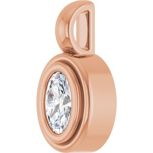 10K Rose Gold 5x3 mm Oval Charm/Pendant Mounting – image 3
