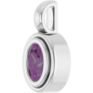14K White Gold Lab-Grown Alexandrite Charm/Pendant – image 2