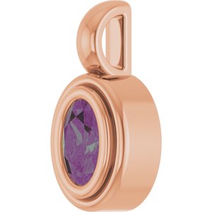 14K Rose Gold Lab-Grown Alexandrite Charm/Pendant – image 2