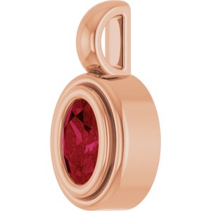 14K Rose Gold Lab-Grown Ruby Charm/Pendant – image 2