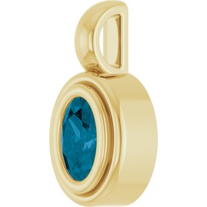 14K Yellow Gold Natural London Blue Topaz Charm/Pendant – image 2