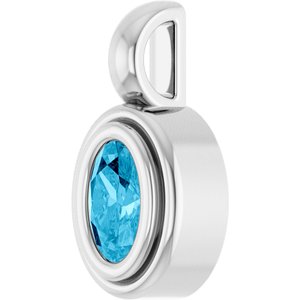 14K White Gold Natural Aquamarine Charm/Pendant – image 2