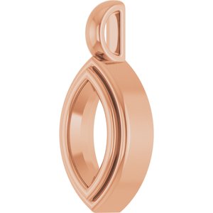 10K Rose Gold 9x4.5 mm Marquise Charm/Pendant Mounting – image 4