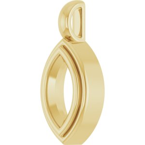 10K Yellow Gold 9x4.5 mm Marquise Charm/Pendant Mounting – image 4