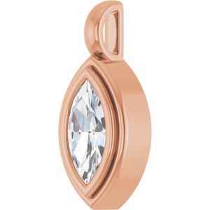 18K Rose Gold 9x4.5 mm Marquise Charm/Pendant Mounting – image 3