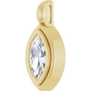 14K Yellow Gold 9x4.5 mm Marquise Charm/Pendant Mounting – image 3