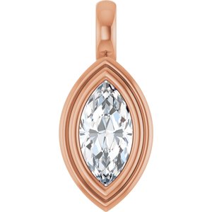 18K Rose Gold 9x4.5 mm Marquise Charm/Pendant Mounting