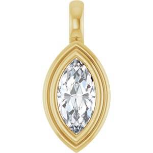 10K Yellow Gold 9x4.5 mm Marquise Charm/Pendant Mounting