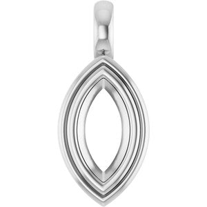 14K X1 White Gold 9x4.5 mm Marquise Charm/Pendant Mounting – image 2