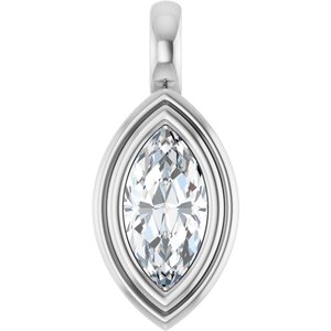 14K X1 White Gold 9x4.5 mm Marquise Charm/Pendant Mounting