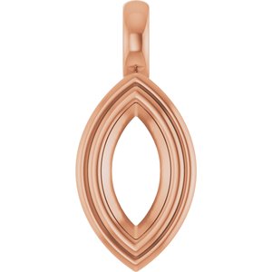 10K Rose Gold 9x4.5 mm Marquise Charm/Pendant Mounting – image 2