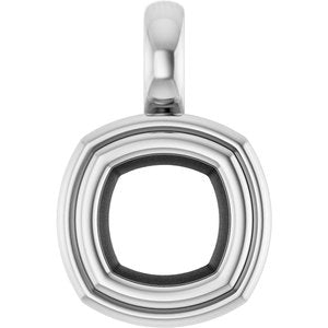 Continuum Sterling Silver 6x6 mm Cushion Charm/Pendant Mounting – image 2
