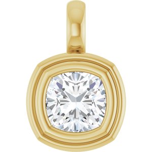 18K Yellow Gold 6x6 mm Cushion Charm/Pendant Mounting
