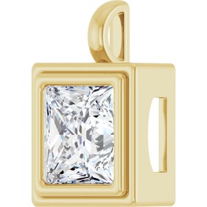14K Yellow Gold 10x10 mm Square Charm/Pendant Mounting – image 3