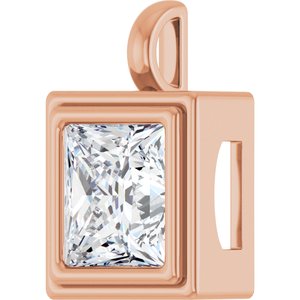 18K Rose Gold 10x10 mm Square Charm/Pendant Mounting – image 3